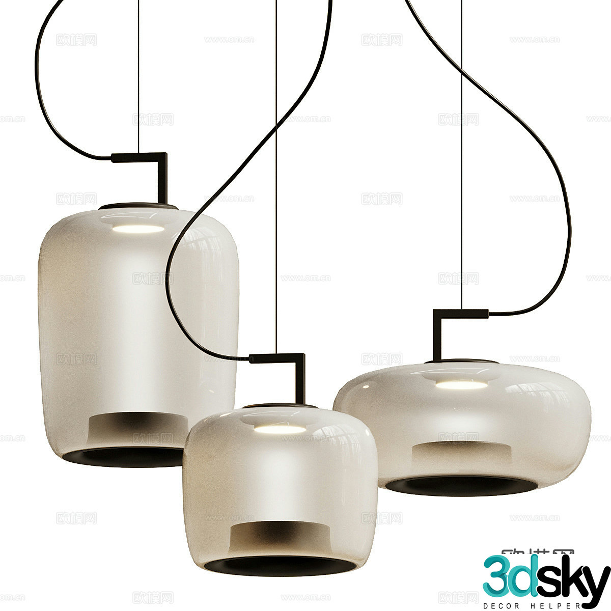 Simple chandelier Glass chandelier Bedside chandelier Restaurant chandelier Bar chandelier Chandelier Chandelier Combination 3D Model