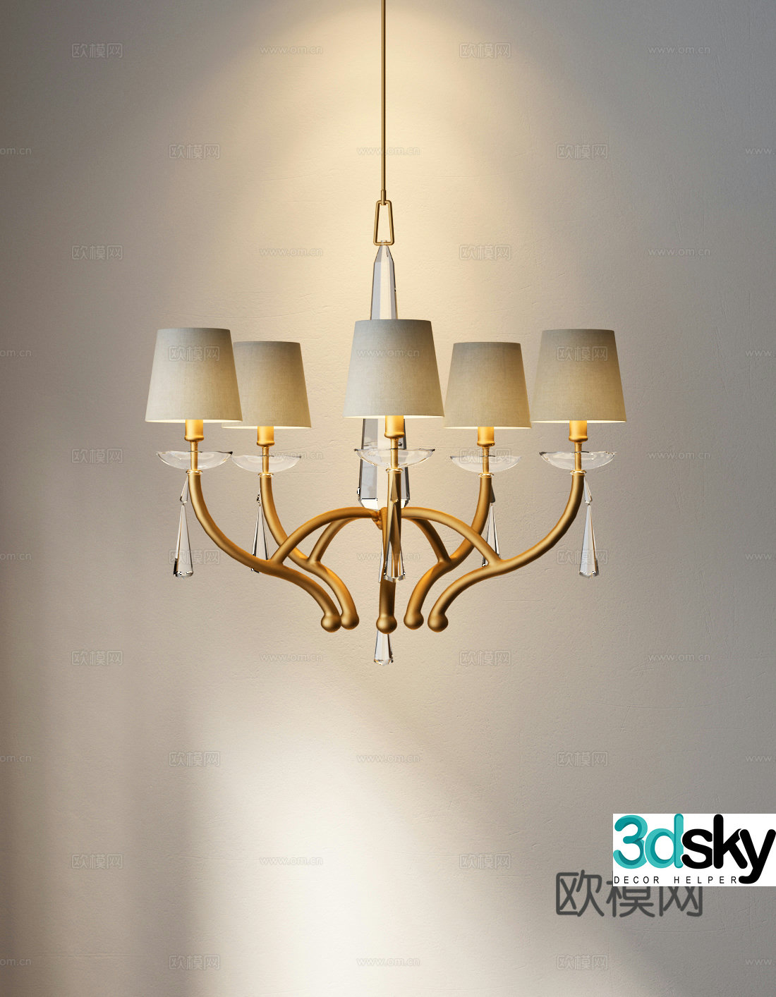 Modern French Chandelier 3d Model