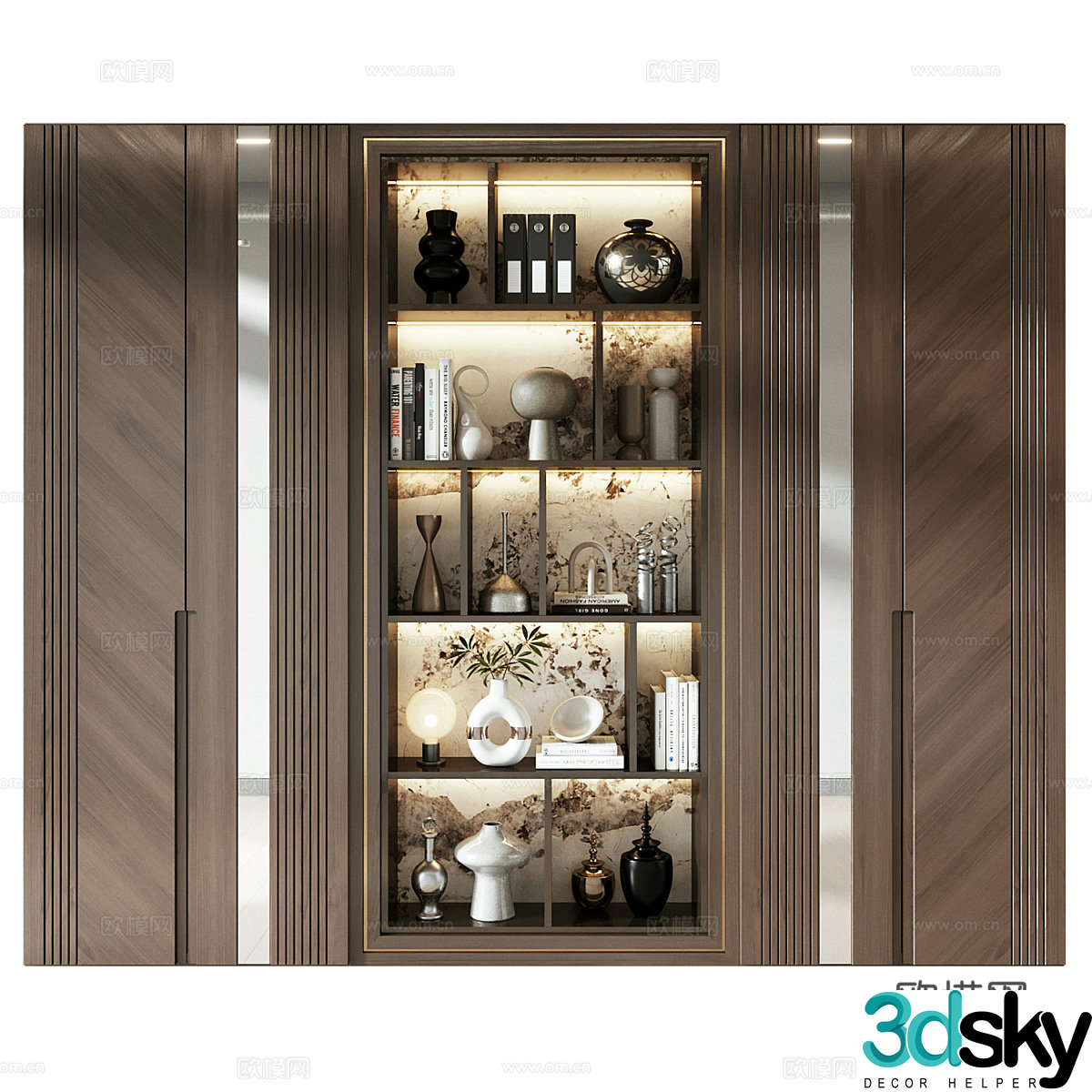 New Chinese style light luxury decorative cabinet 3D model