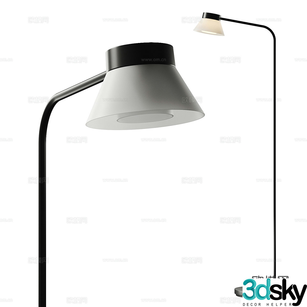 Modern Italian IKEA Sambord Floor Lamp 3D Model