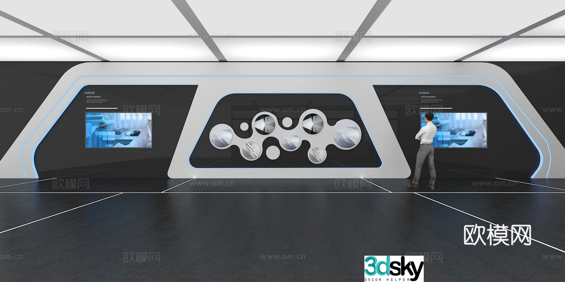 Cultural wall Corporate culture wall Display wall Classroom Exhibition hall Campus culture Corridor 3D model