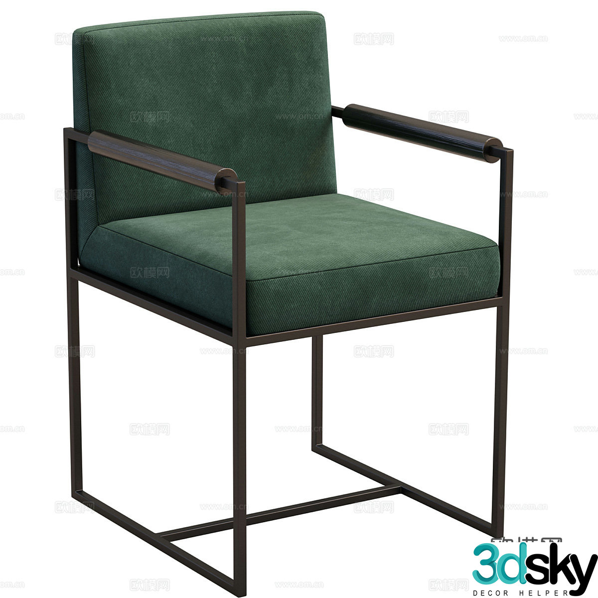 New Chinese style armchair 3d model