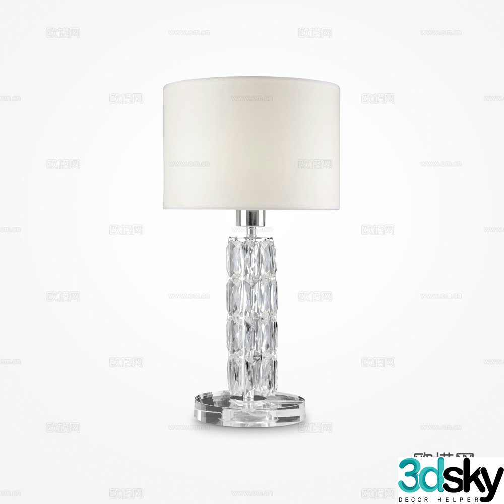 Modern crystal table lamp 3d model