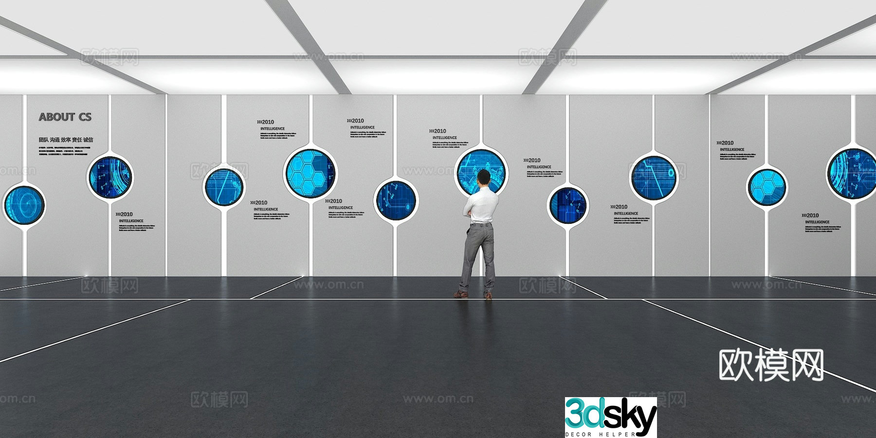 Cultural wall Corporate culture wall Display wall Classroom Exhibition hall Campus culture Corridor 3D model