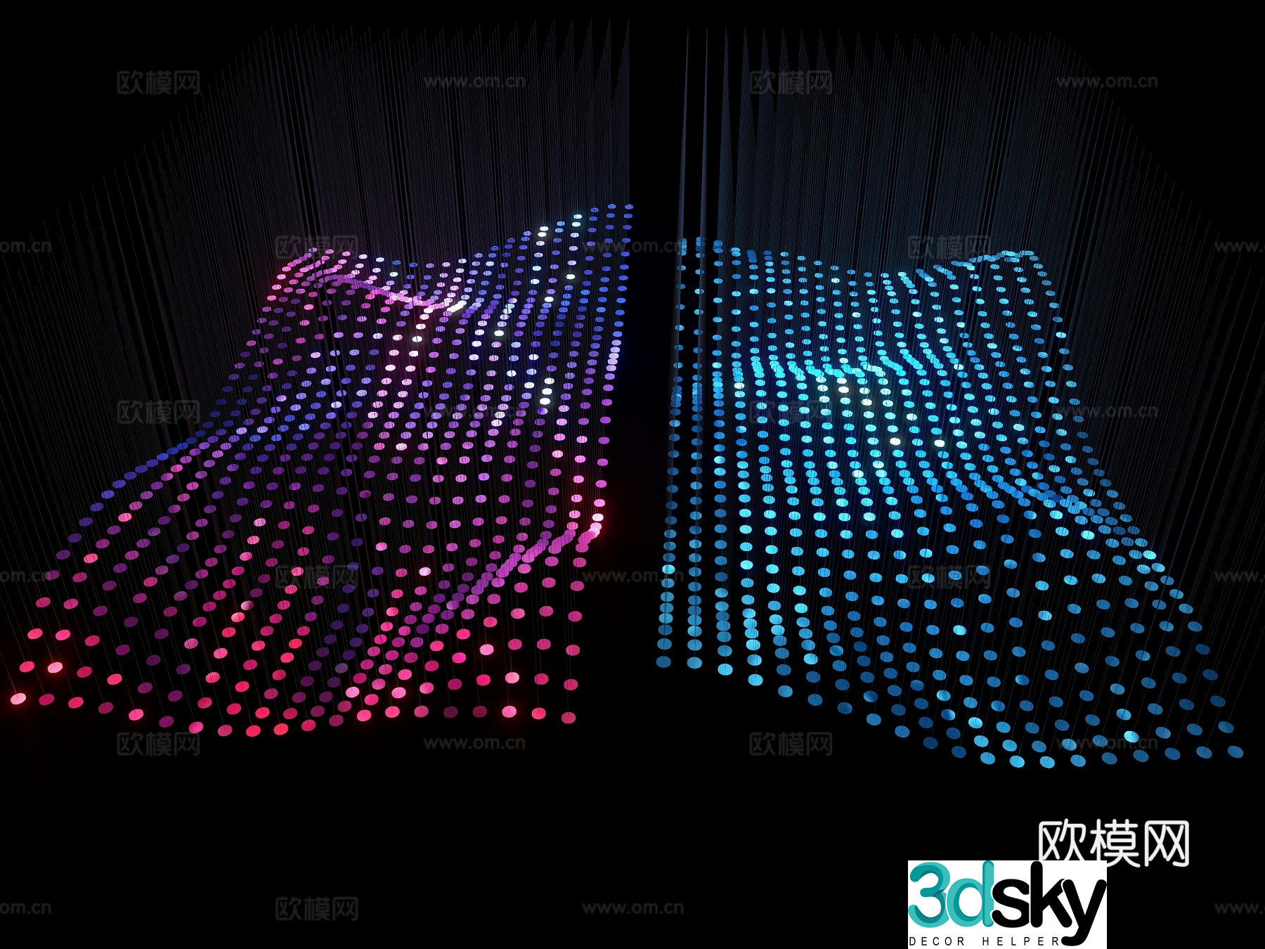 Modern technology starry sky ceiling booth ceiling simple ceiling technology chandeliers gradient luminous lighting 3D model