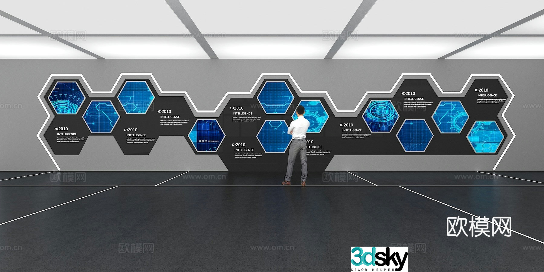 Cultural wall Corporate culture wall Display wall Classroom Exhibition hall Campus culture Corridor 3D model