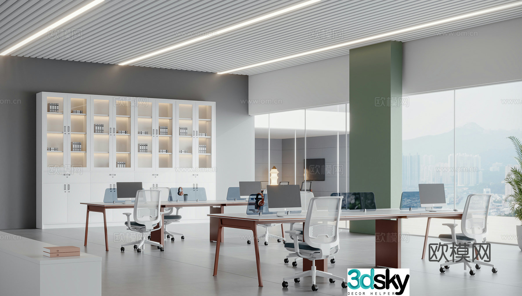Modern open office area 3D model