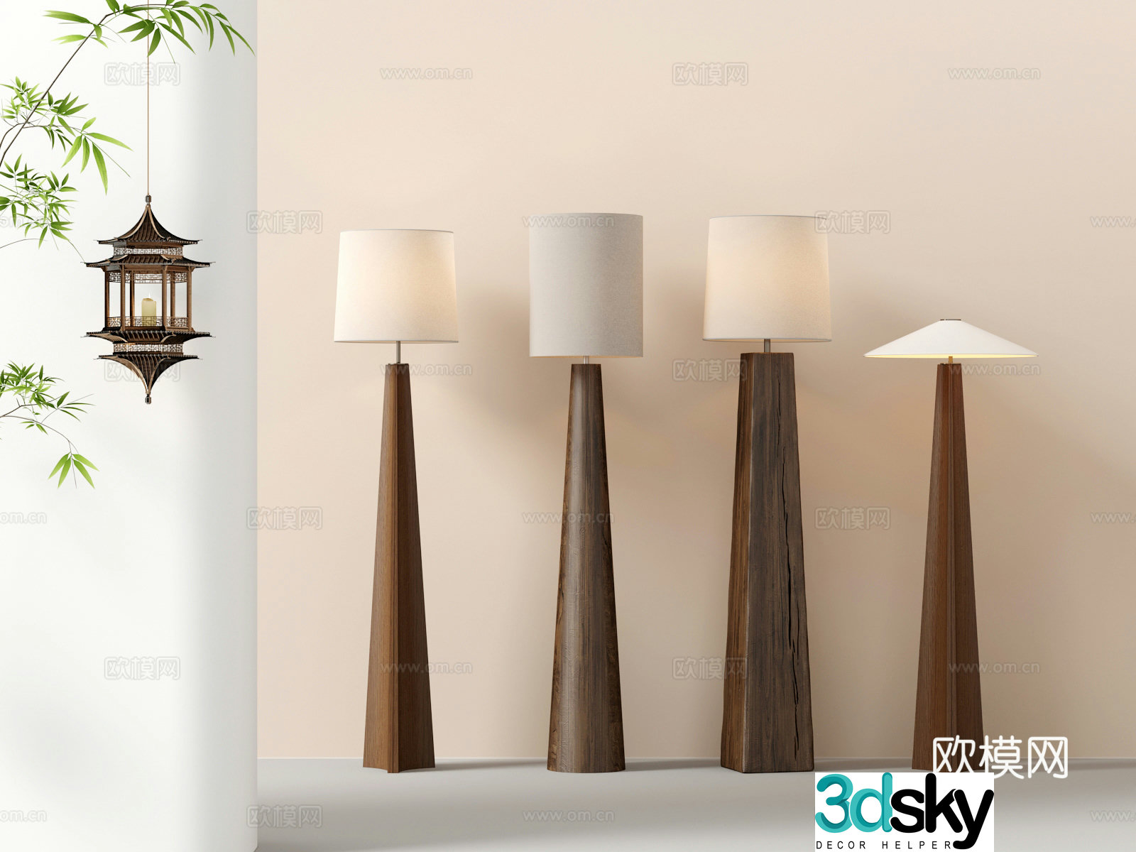 Wasabi Middle Ages Floor Lamp Chandelier 3D Model