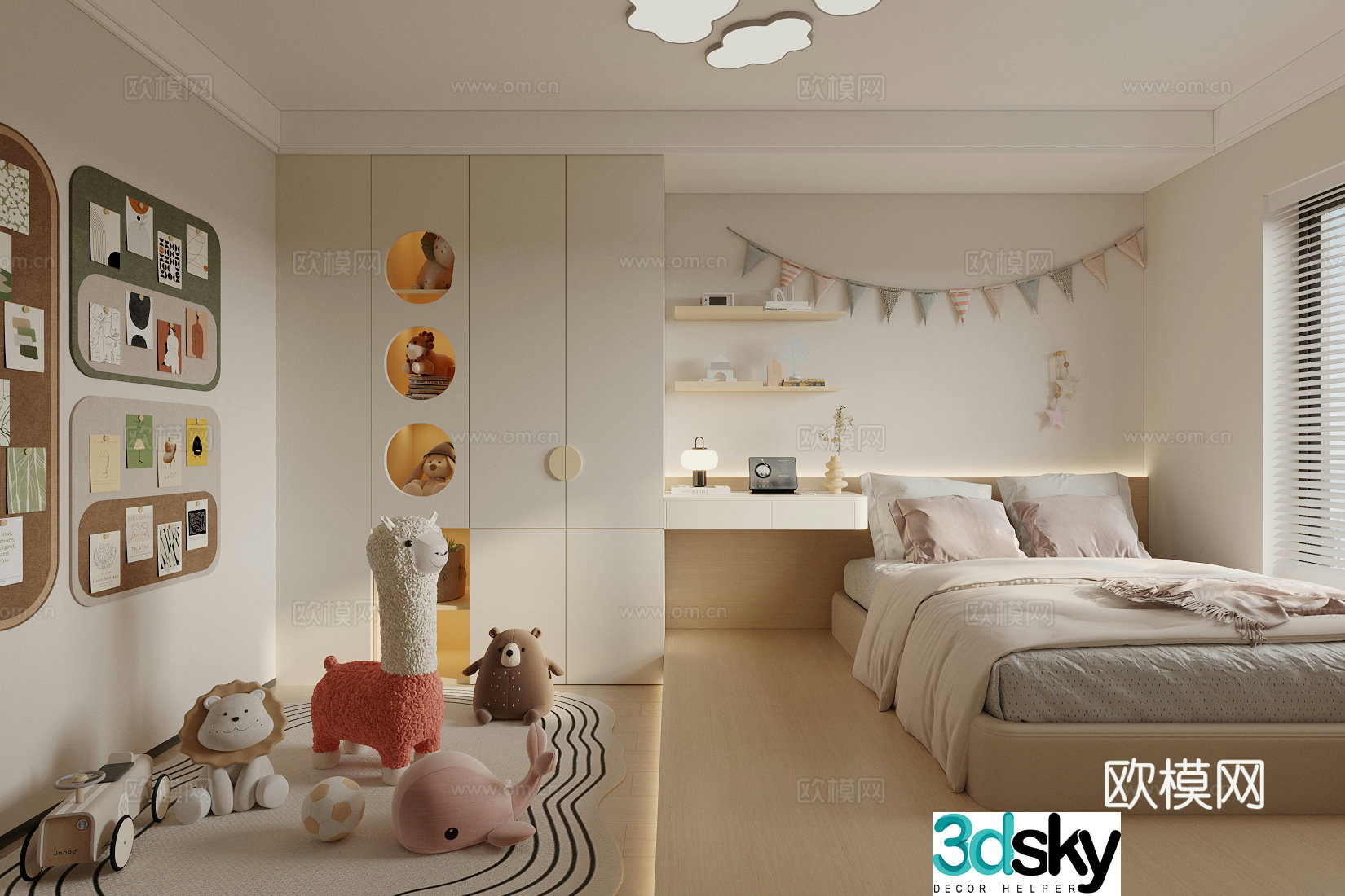 Modern children’s room Children’s bedroom Children’s master bedroom 3D model