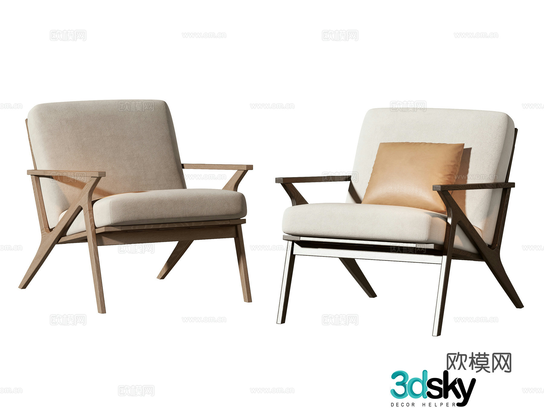 New Chinese casual chair 3D model