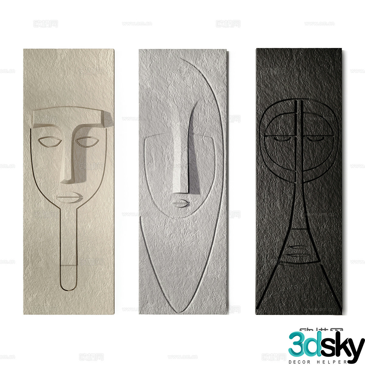 Middle-aged style Pannuo face pendant 3D model