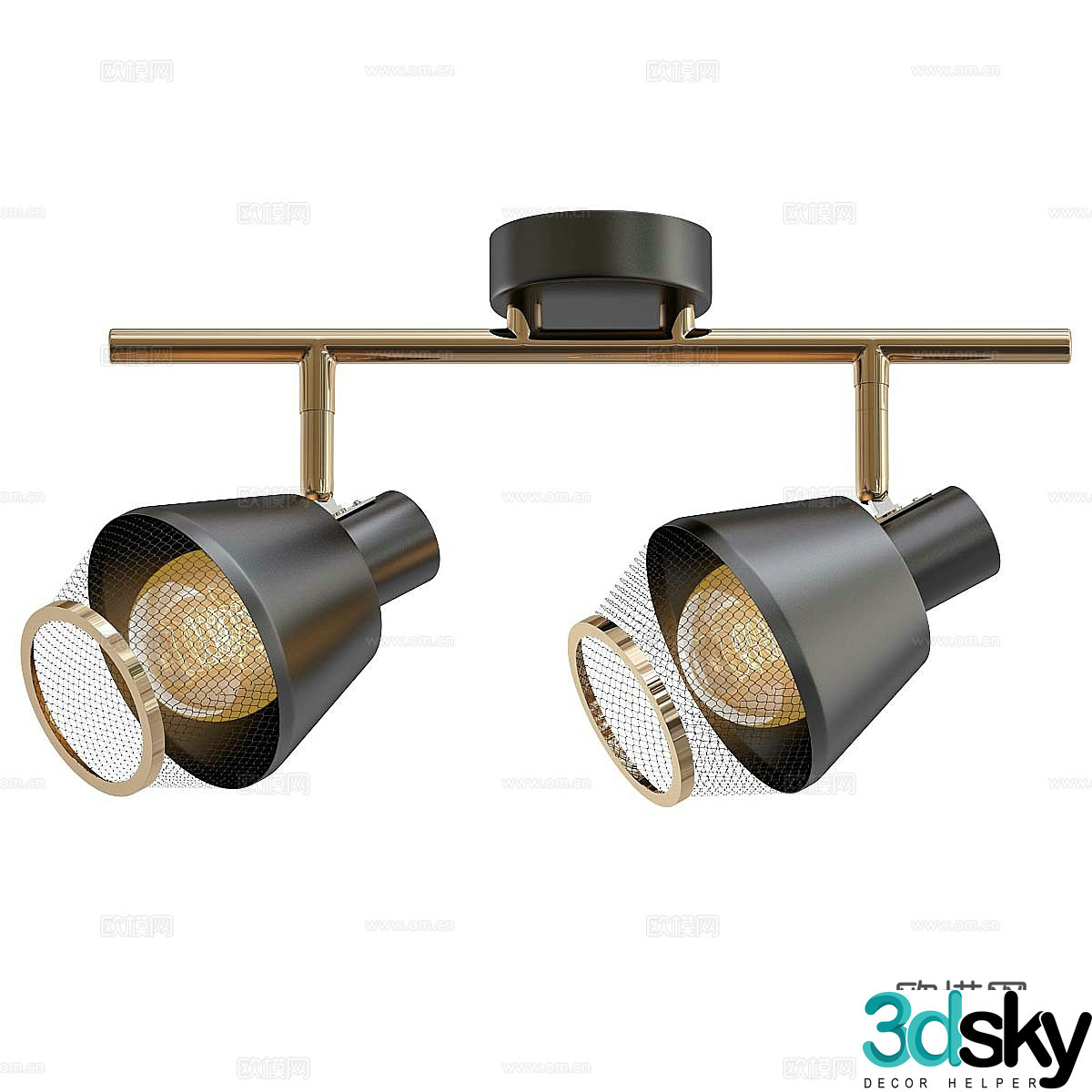 Track downlights track spotlights exhibition hall spotlights lighting spotlights retro spotlights decorative spotlights 3D model