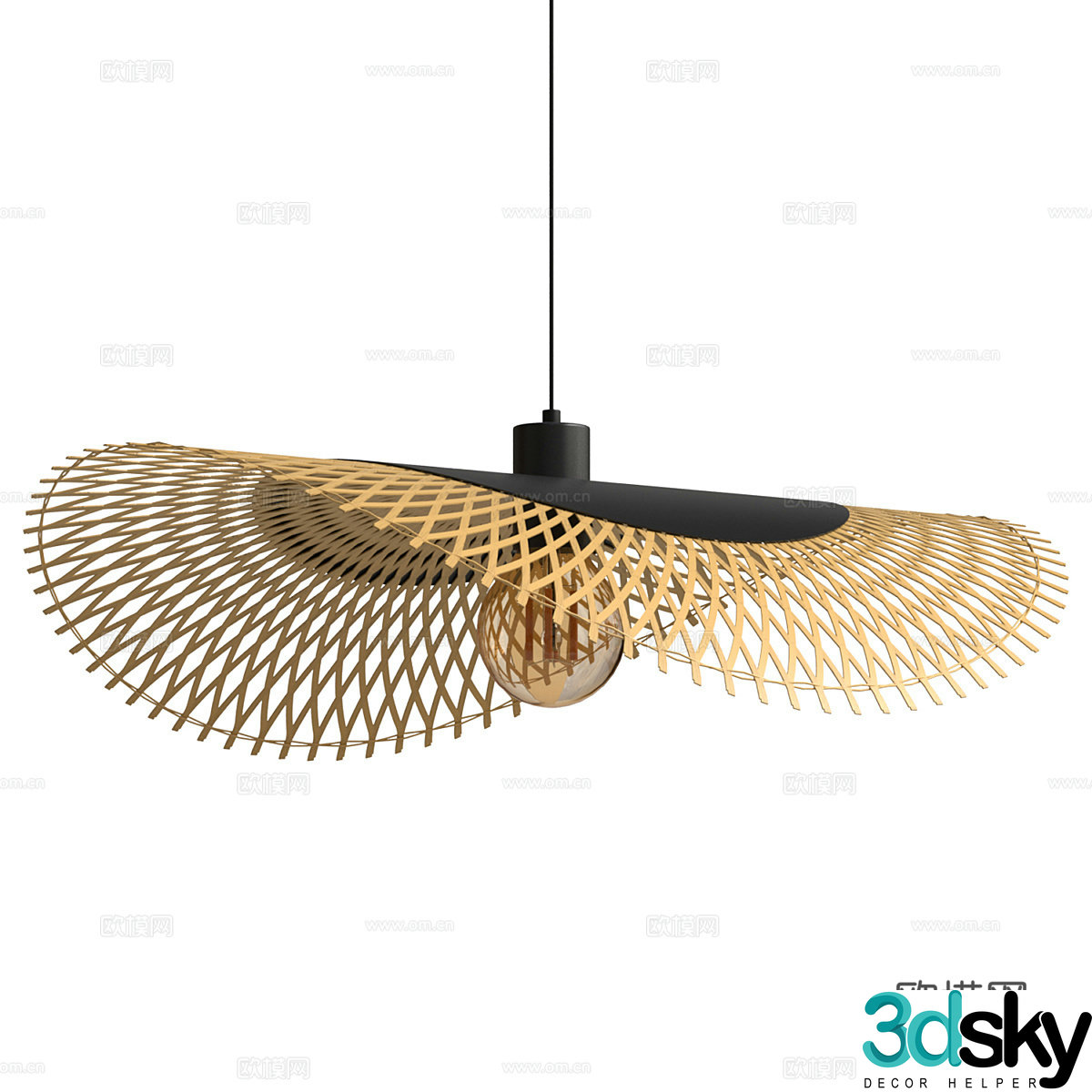 Nordic simple chandeliers restaurant chandeliers rattan chandeliers living room chandeliers 3D model