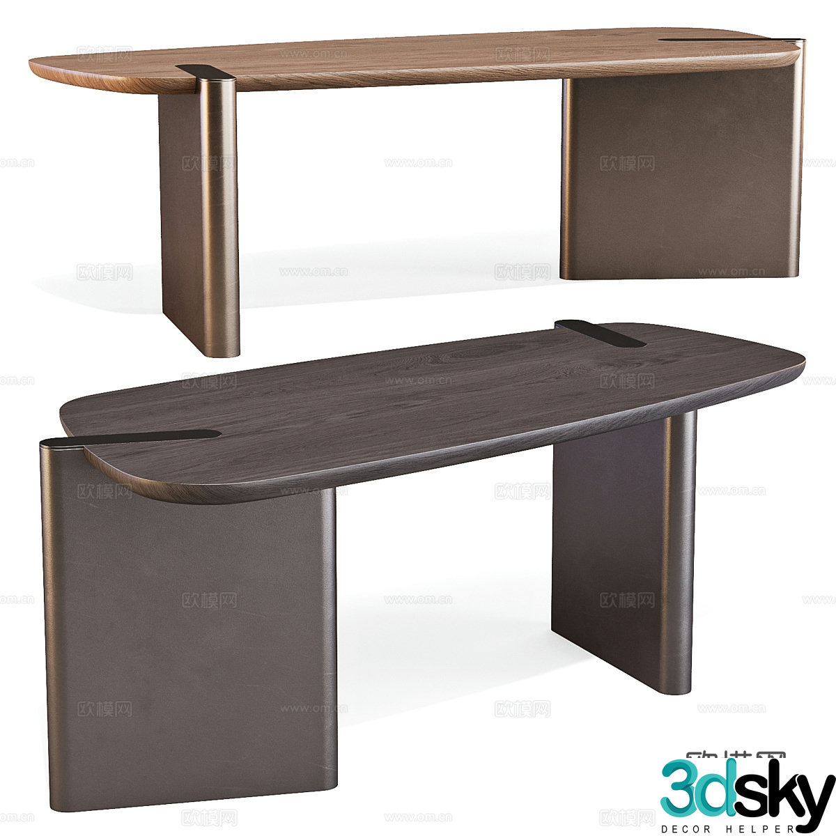 New Chinese style light luxury Bonaldo desk 3D model