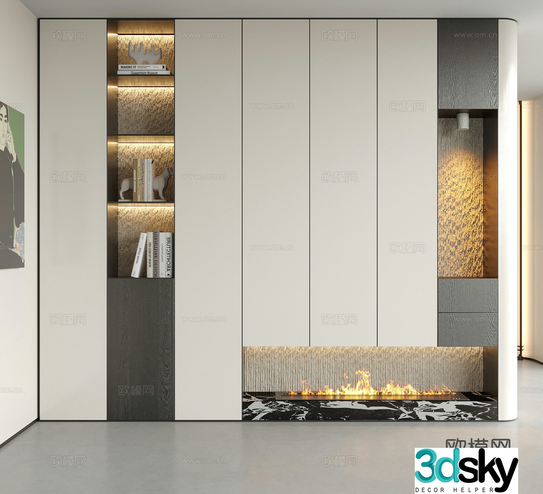 Modern decorative entrance door 3D model