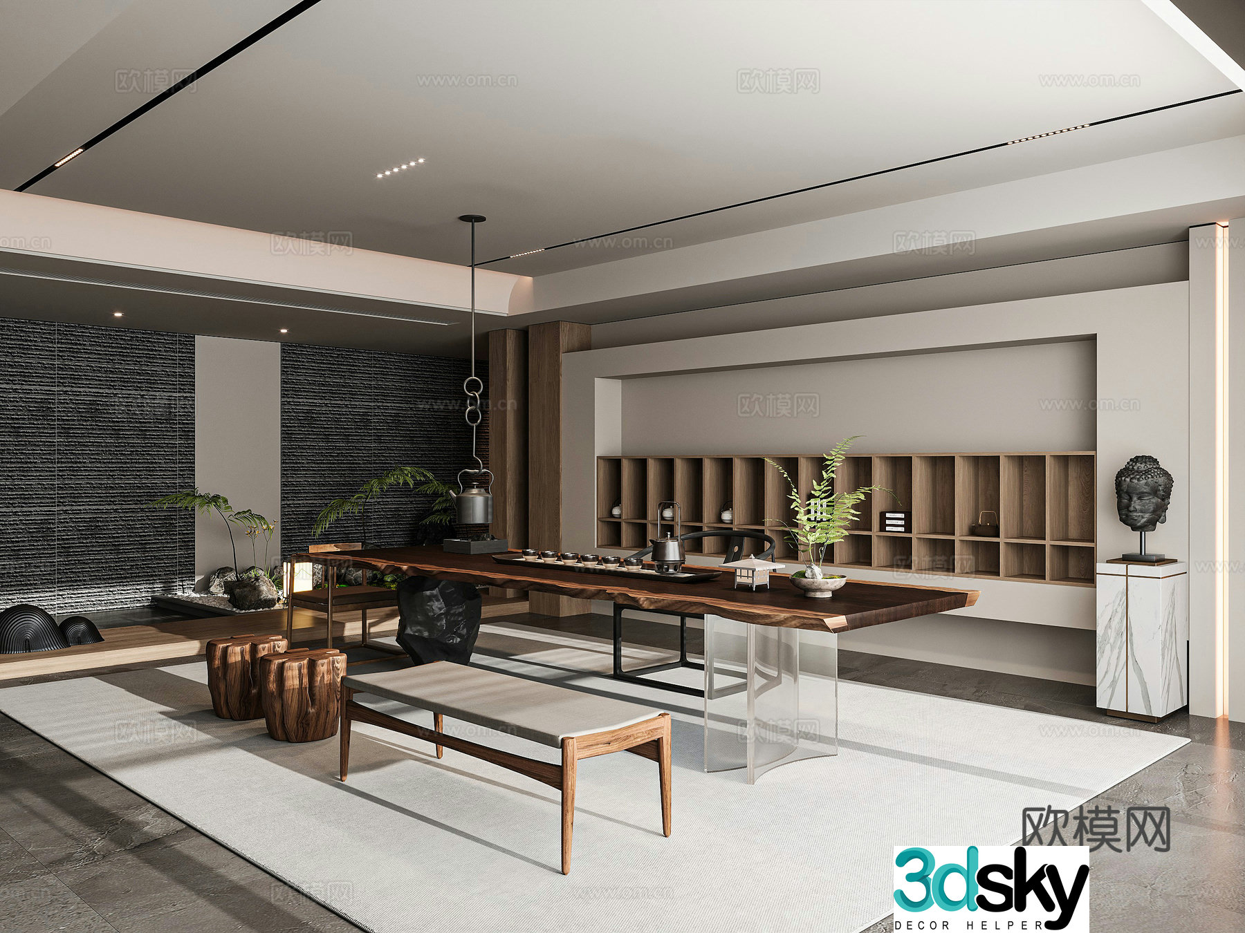 New Chinese tea room 3D model
