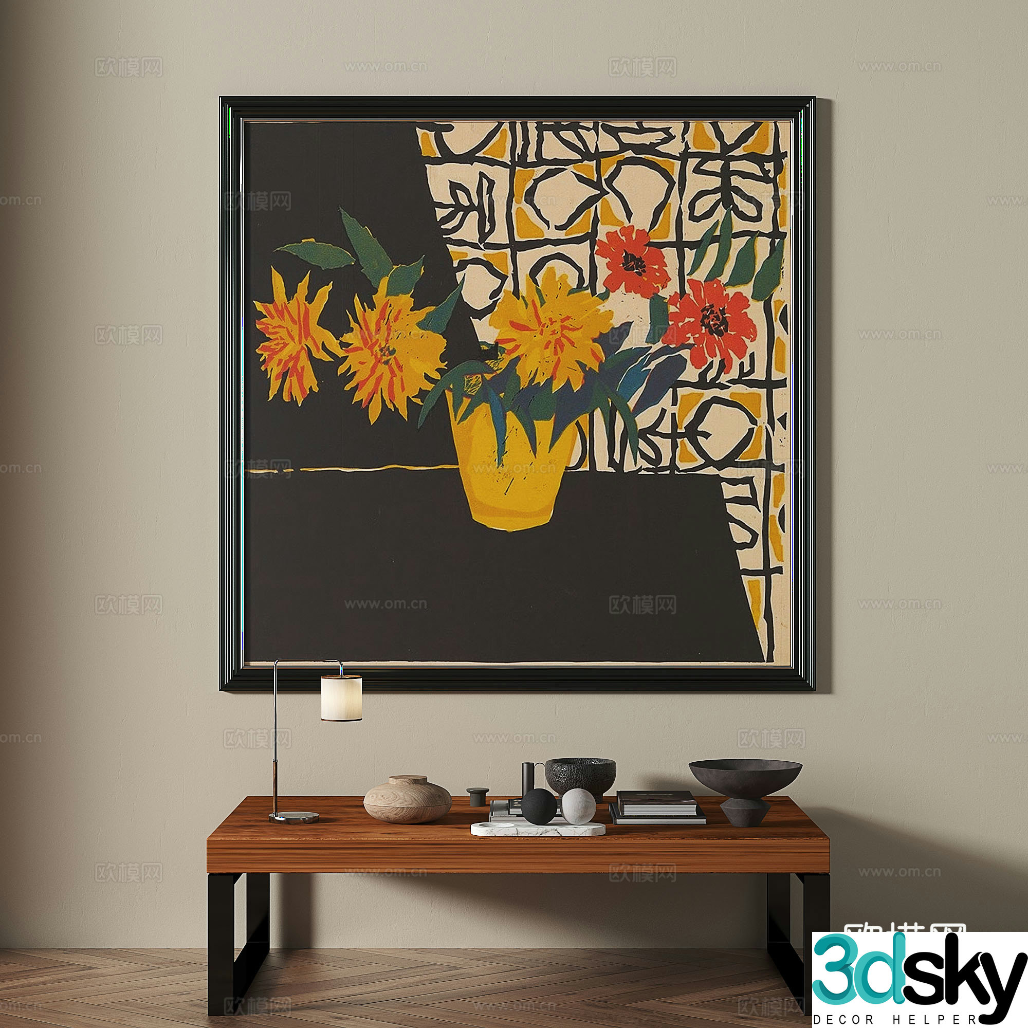 Modern medieval retro decorative painting 3d model