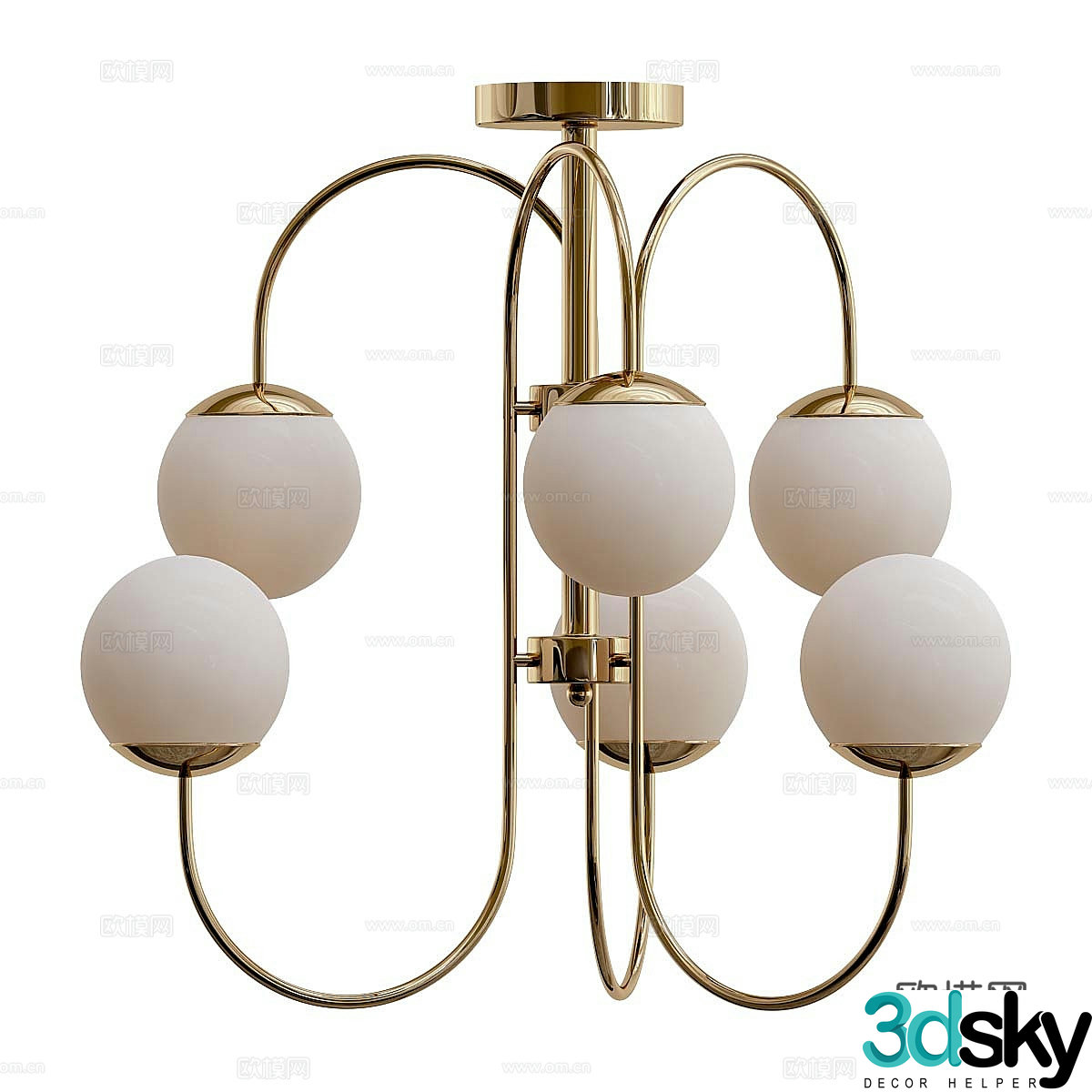 Light luxury chandelier decorative chandelier multi-head chandelier simple chandelier metal chandelier restaurant chandelier 3D model