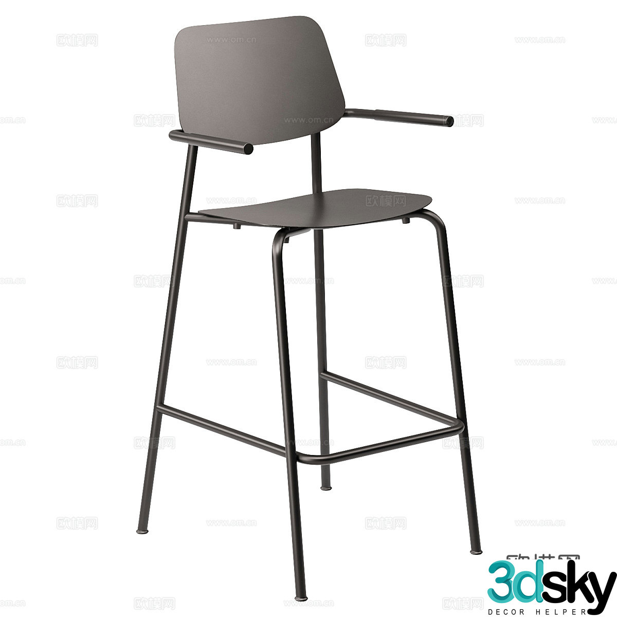 Light luxury bar chair Simple bar chair Minimalist bar chair Wooden bar chair Leisure bar chair Bar chair 3D model
