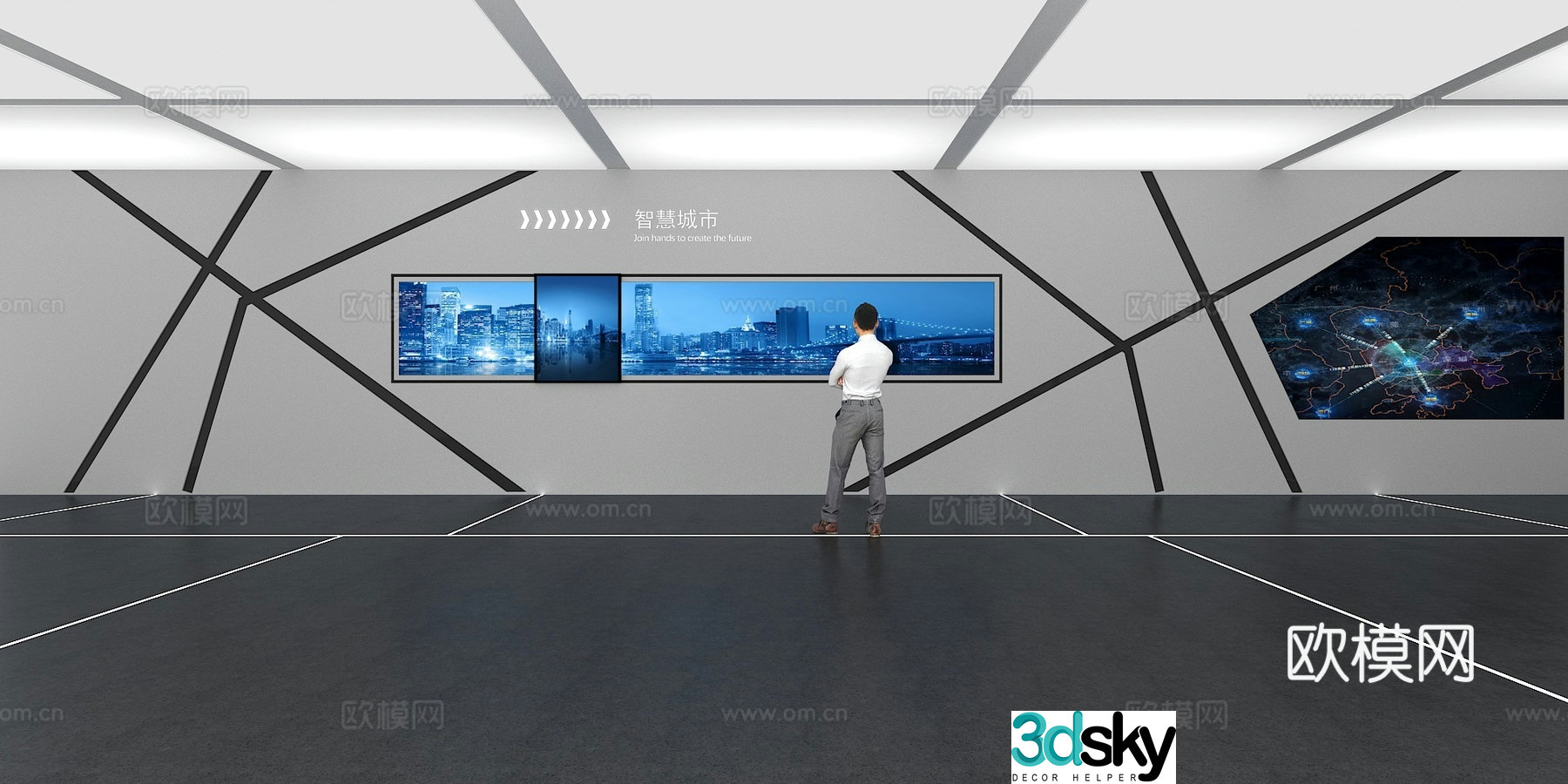 Cultural wall Corporate culture wall Display wall Sliding screen Exhibition hall Campus culture Corridor 3D model
