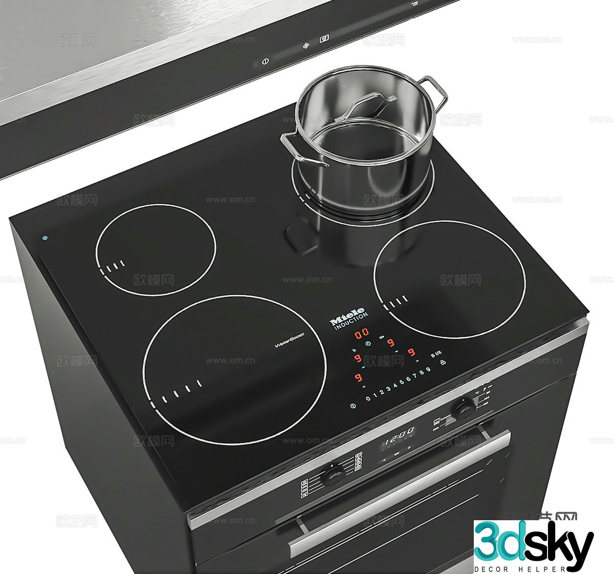 Modern stove integrated stove induction stove electromagnetic cooker smokeless stove disinfection cabinet dishwasher baking 3D model