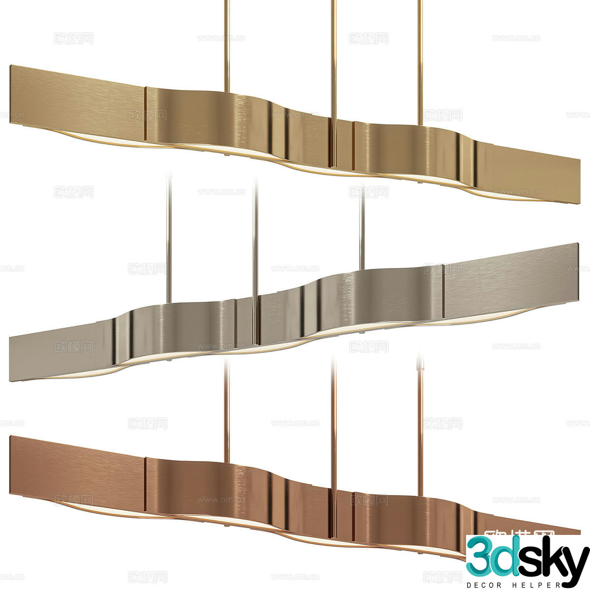 Modern light luxury Kelly Wearstler Avant chandelier 3d model