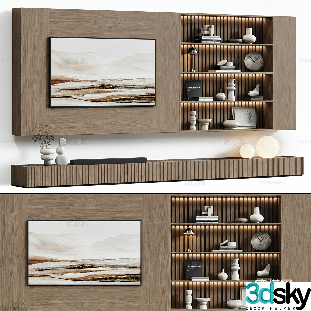 New Chinese TV background wall 3d model