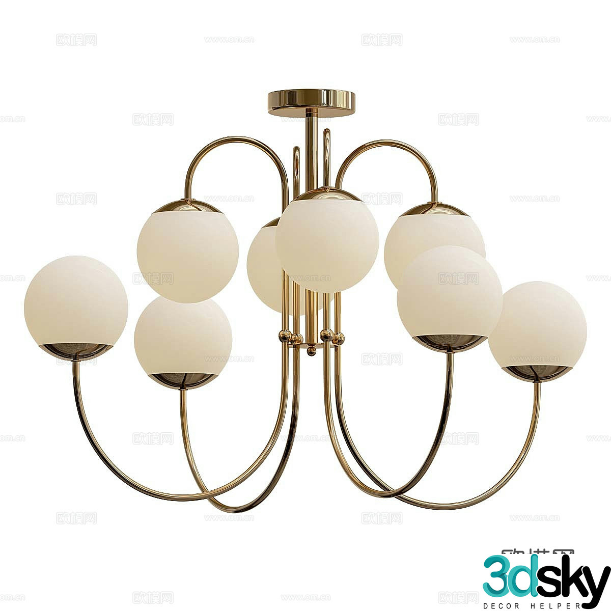 Light luxury chandeliers Hotel chandeliers Restaurant chandeliers Living room chandeliers Multi-head chandeliers Metal chandeliers 3D model