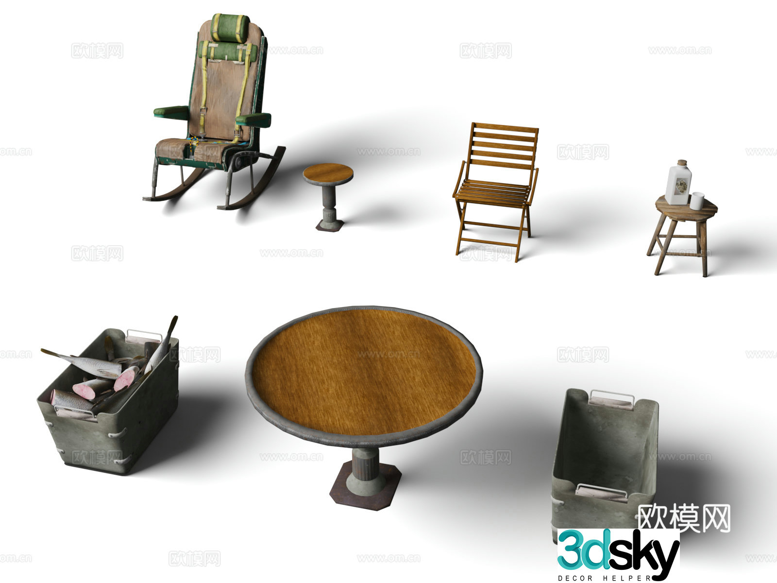 Furniture modules items sofas seats items furniture old furniture 3d model