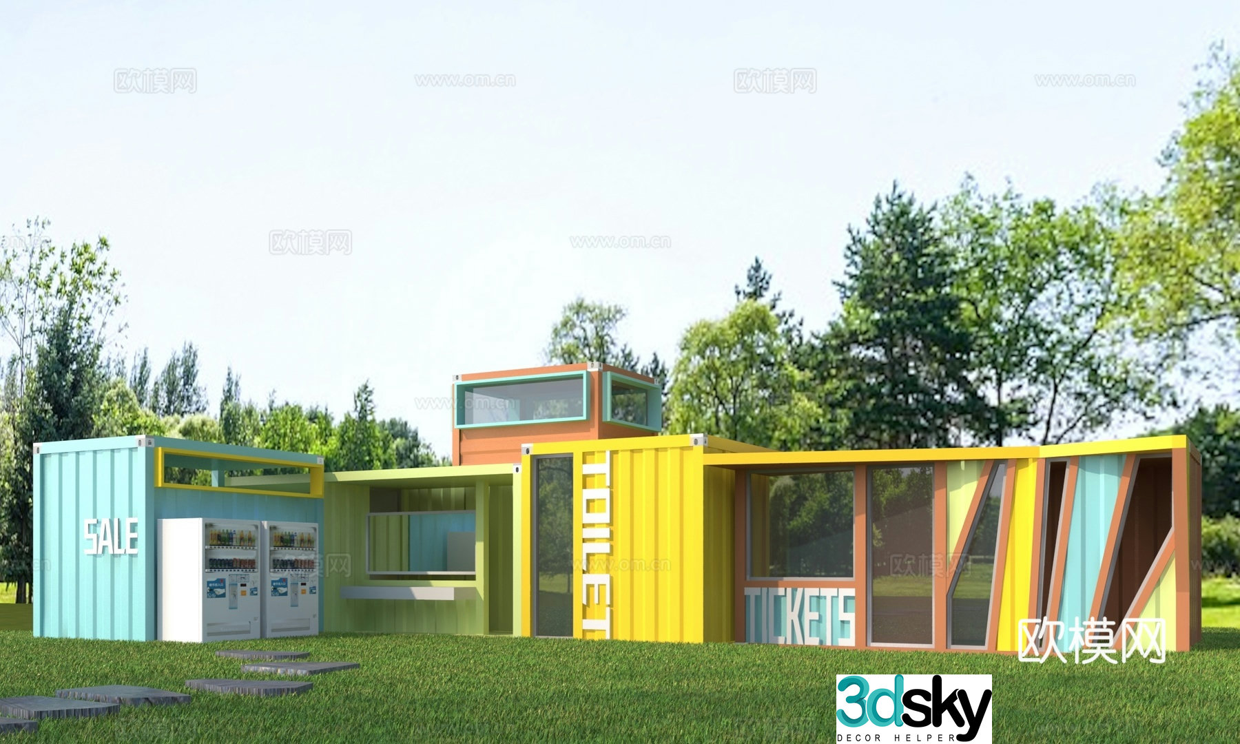 Modern public toilet travel public toilet public toilet 3d model