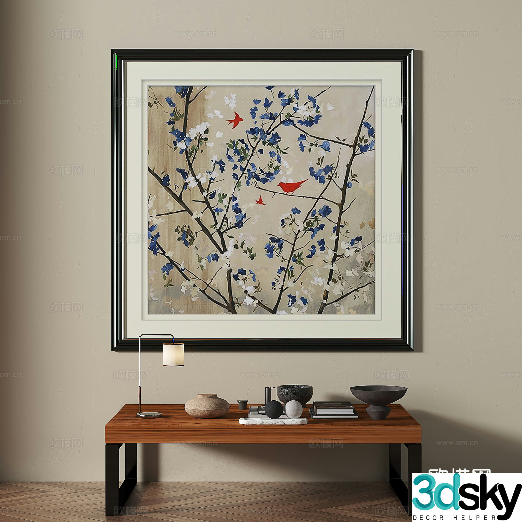 Modern medieval retro decorative painting 3d model