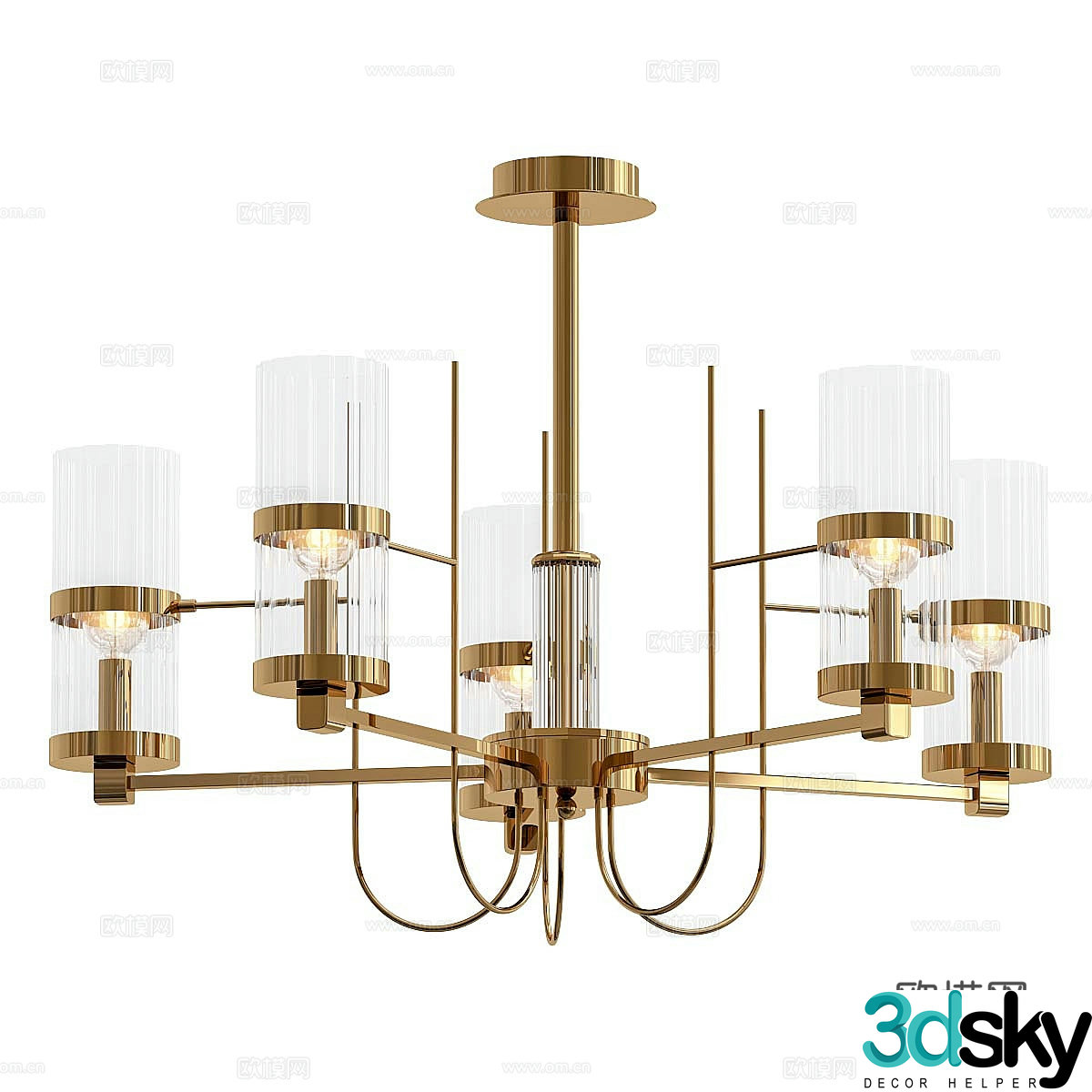 Light luxury chandeliers Chinese chandeliers Glass chandeliers Metal chandeliers Glass chandeliers Hotel chandeliers 3D model