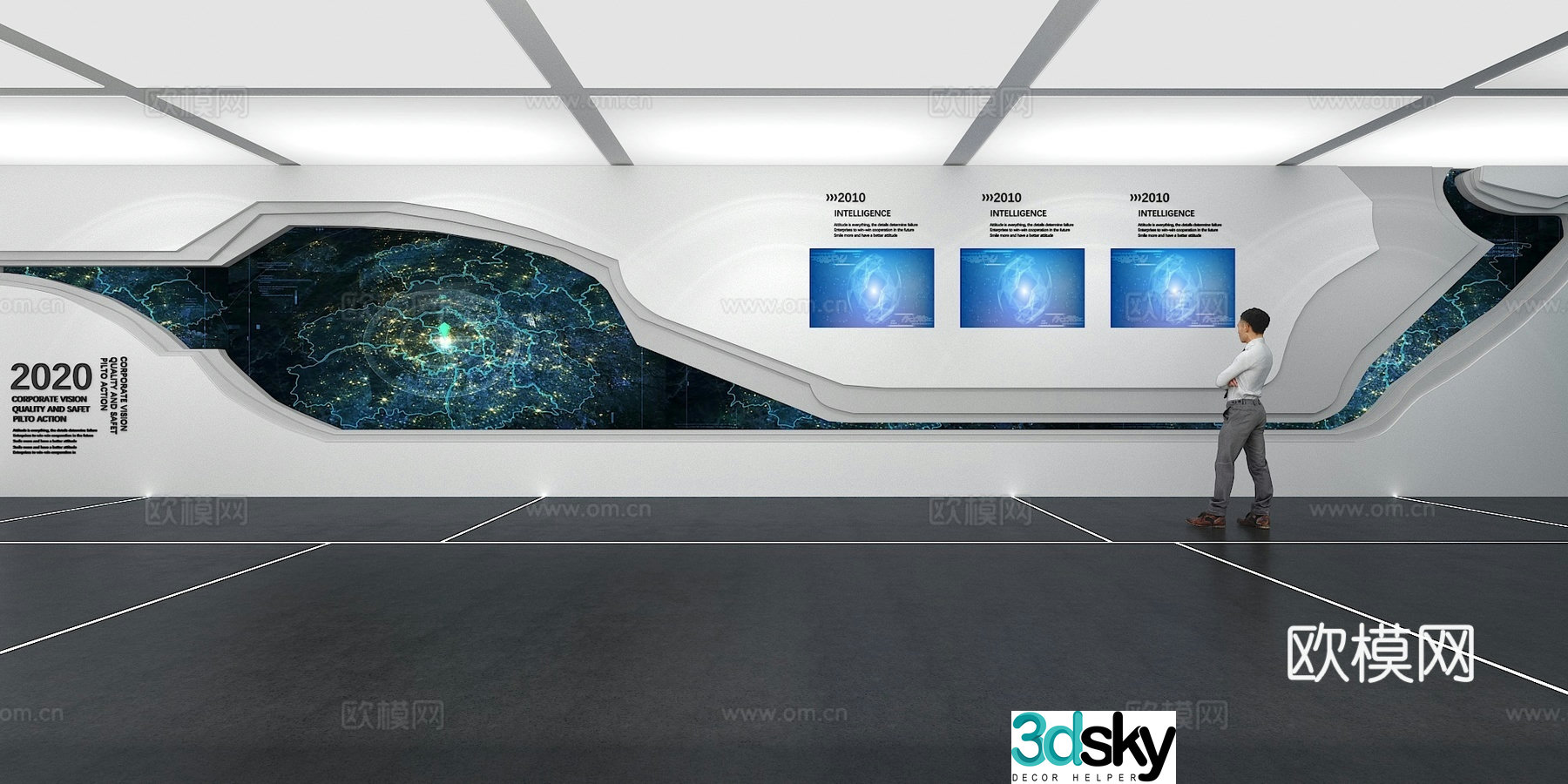 Cultural wall Corporate culture wall Display wall Classroom Exhibition hall Campus culture Corridor 3D model