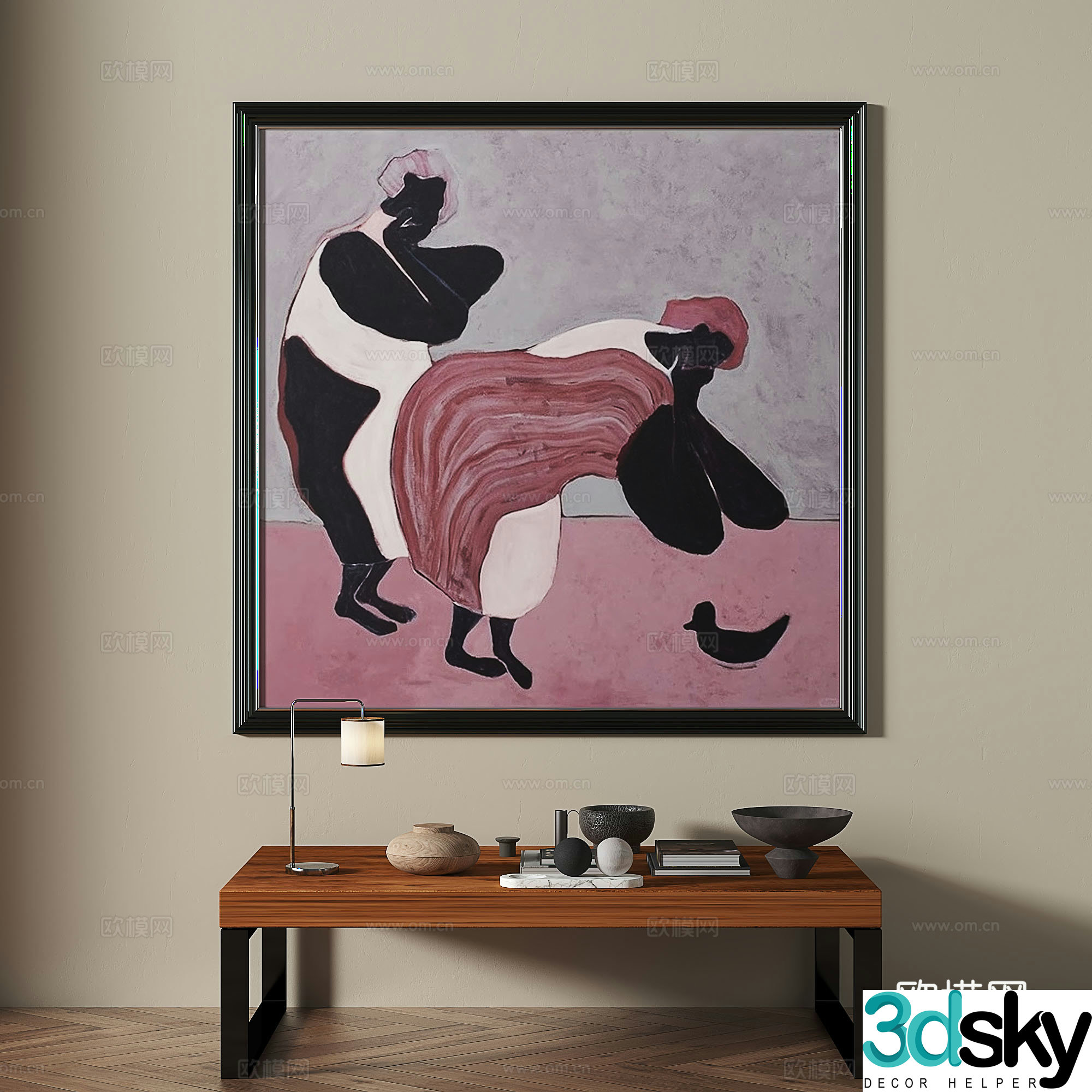 Modern medieval retro decorative painting 3d model