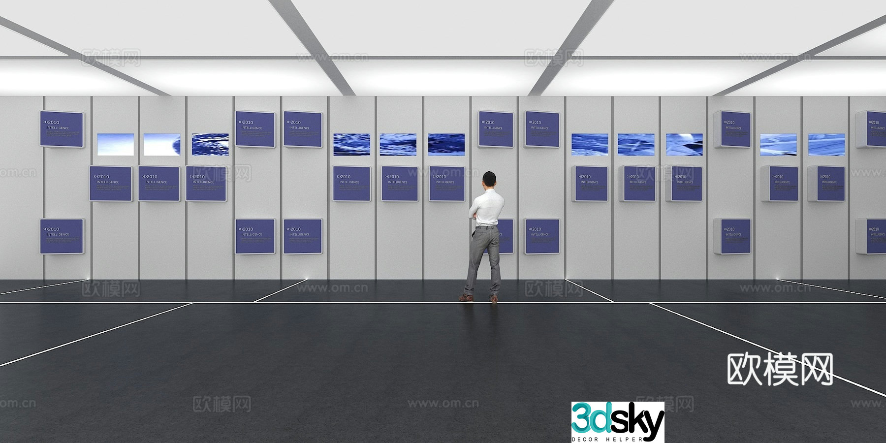 Cultural wall Corporate culture wall Display wall Classroom Exhibition hall Campus culture Corridor 3D model