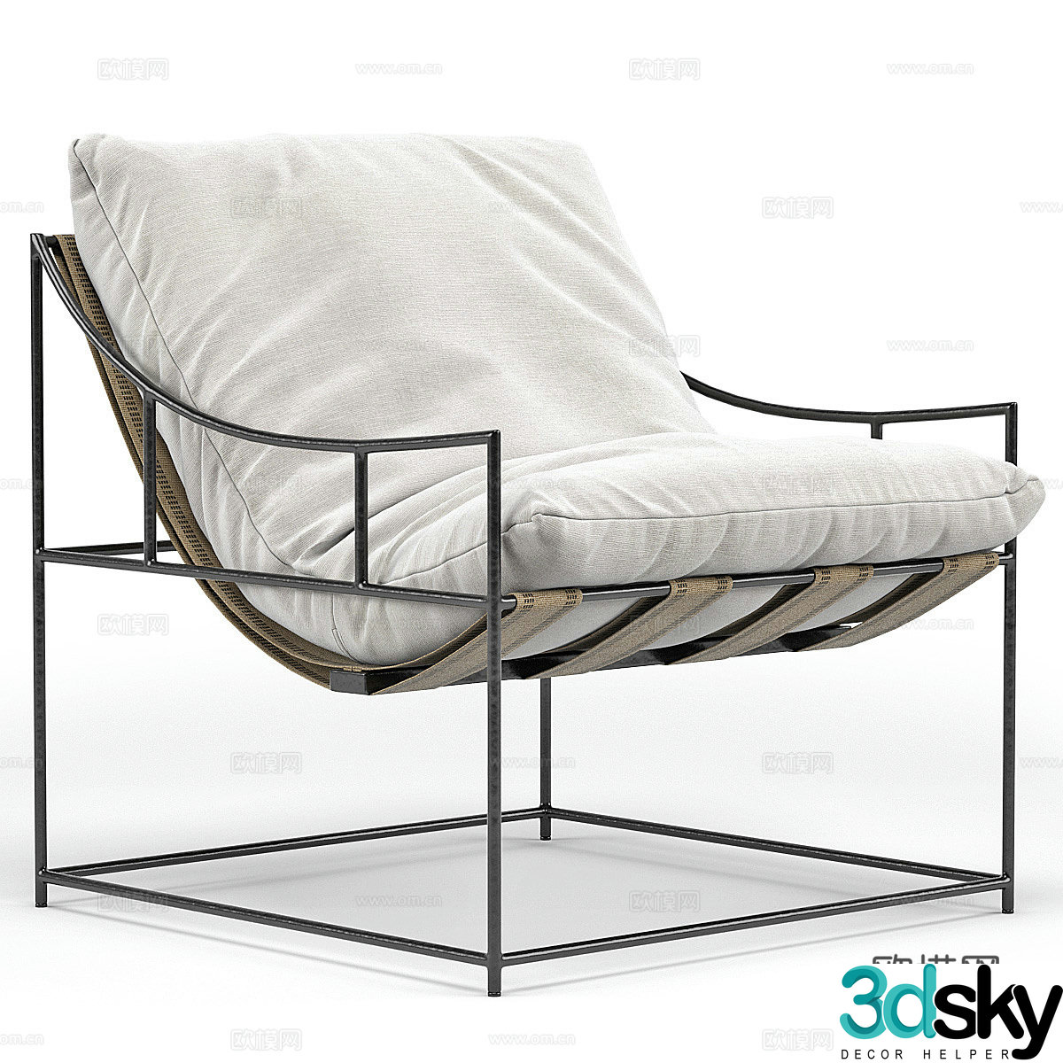 Minimalist leisure chair Outdoor leisure chair Garden leisure chair Garden single chair Fabric leisure chair Simple 3D model