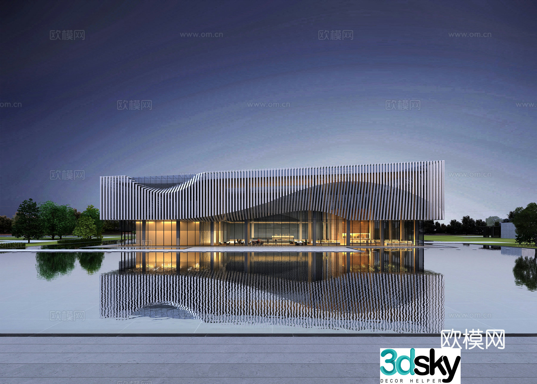 Architecture Cultural Center Science and Technology Museum Exhibition Hall Theater Commercial Building 3D Model