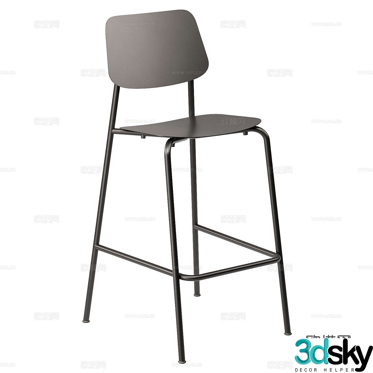 Light luxury bar chair Simple bar chair Minimalist bar chair Wooden bar chair Leisure bar chair Bar chair 3D model