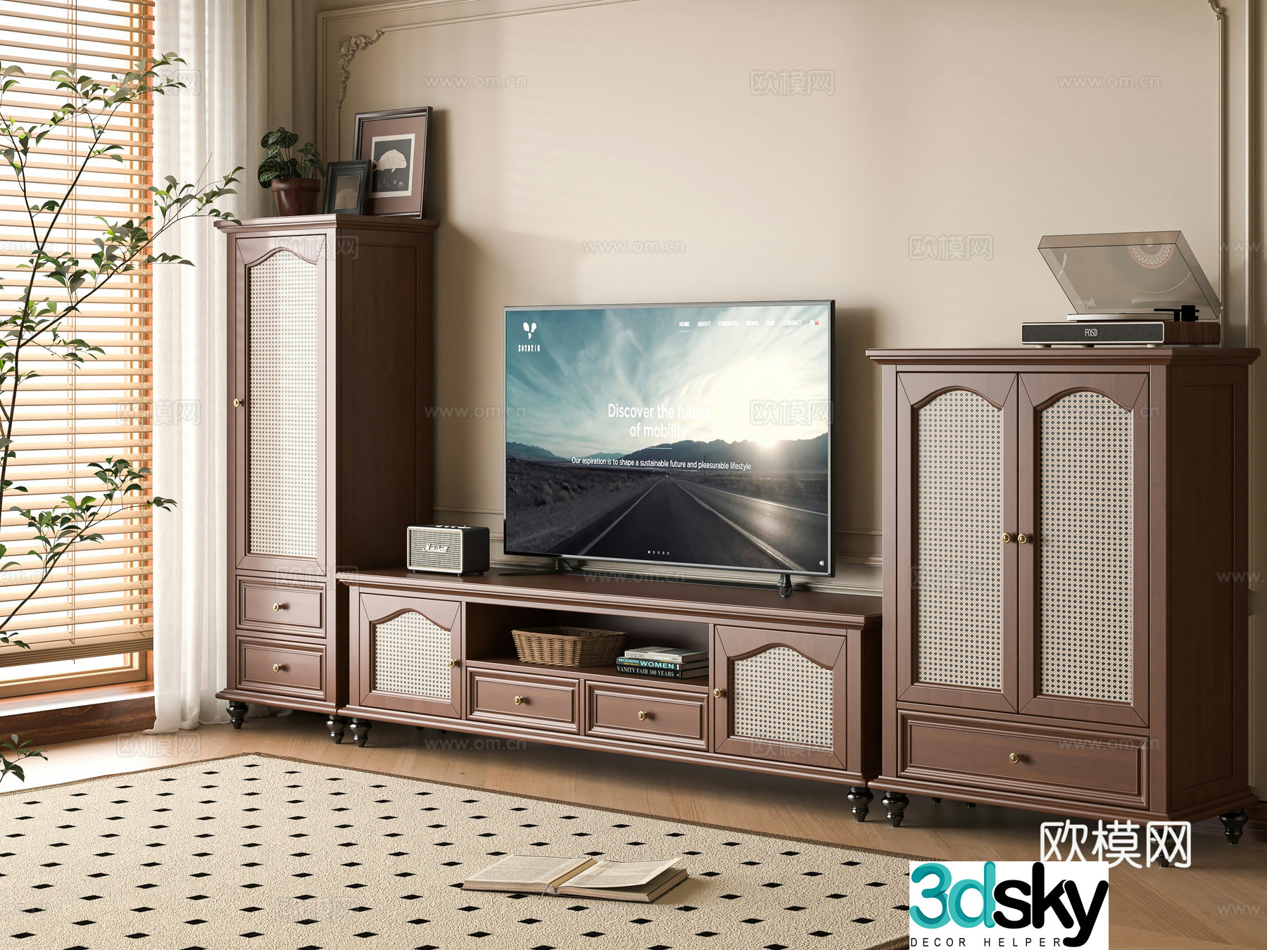 American TV cabinet 3D model