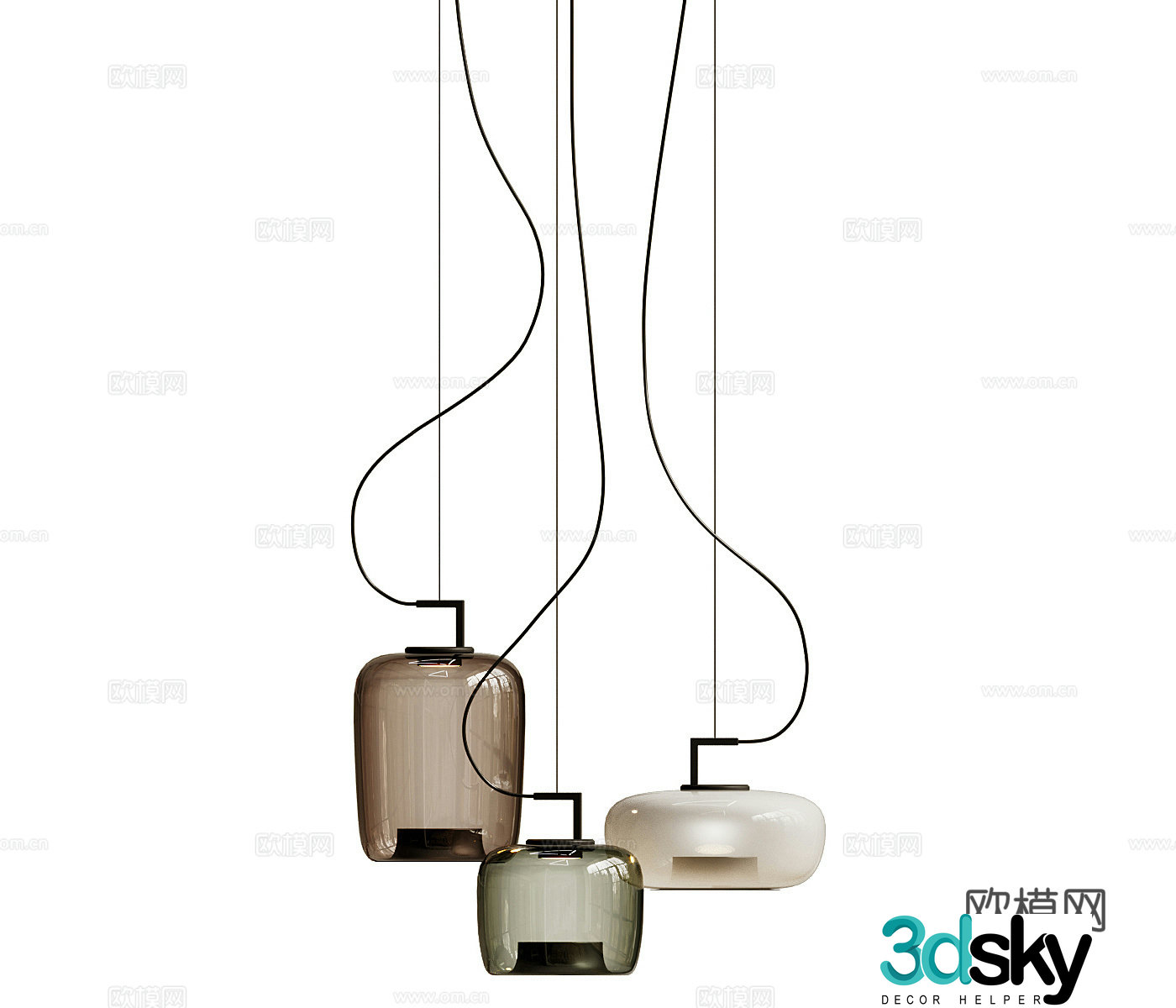 Simple chandelier Glass chandelier Bedside chandelier Restaurant chandelier Bar chandelier Chandelier Chandelier Combination 3D Model