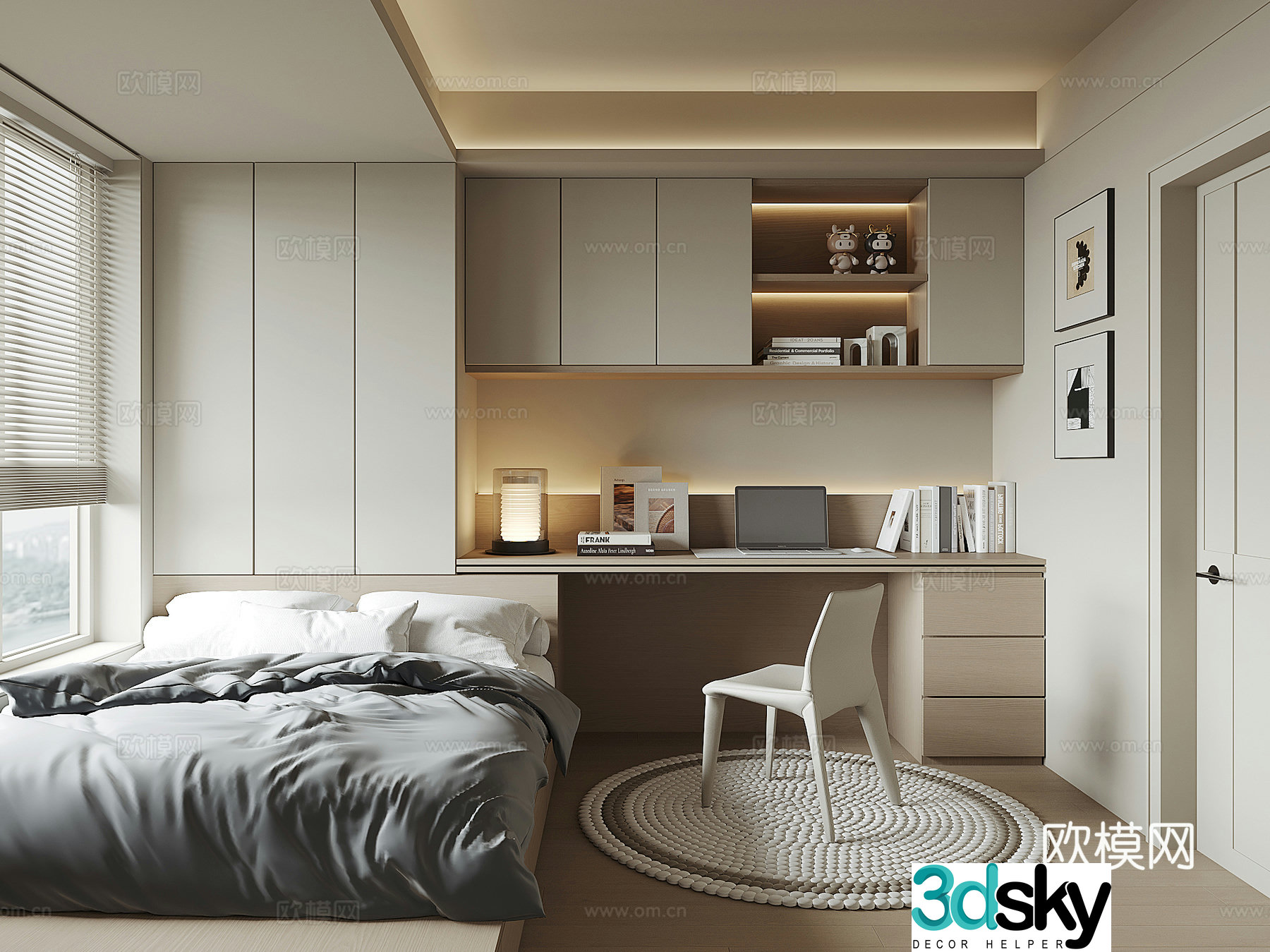 Modern tatami bedroom 3d model