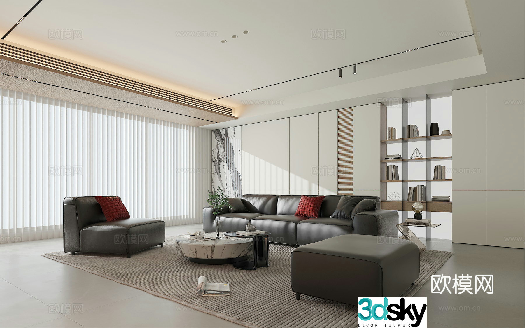 Modern sofa Big black cow sofa 3d model