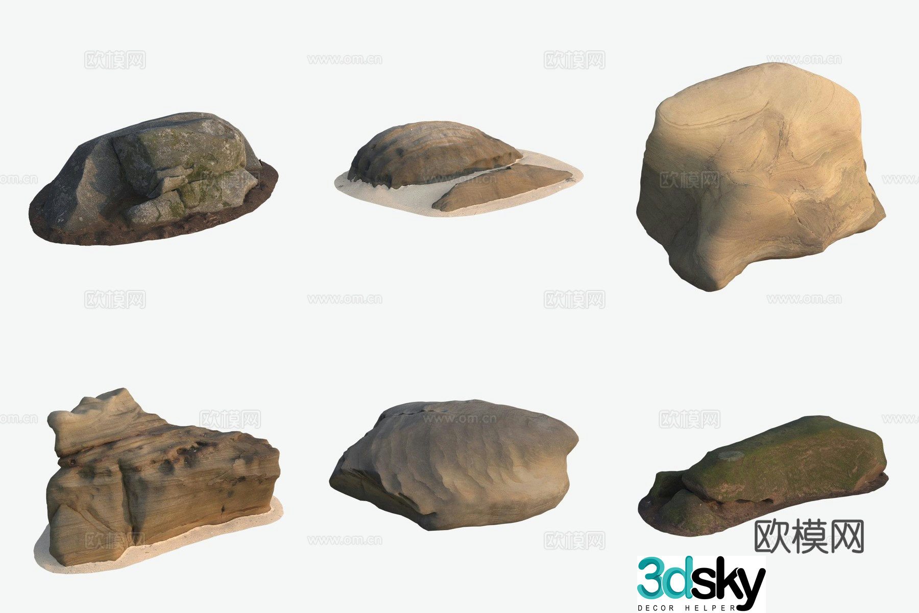 Big rocks by the sea 3d model