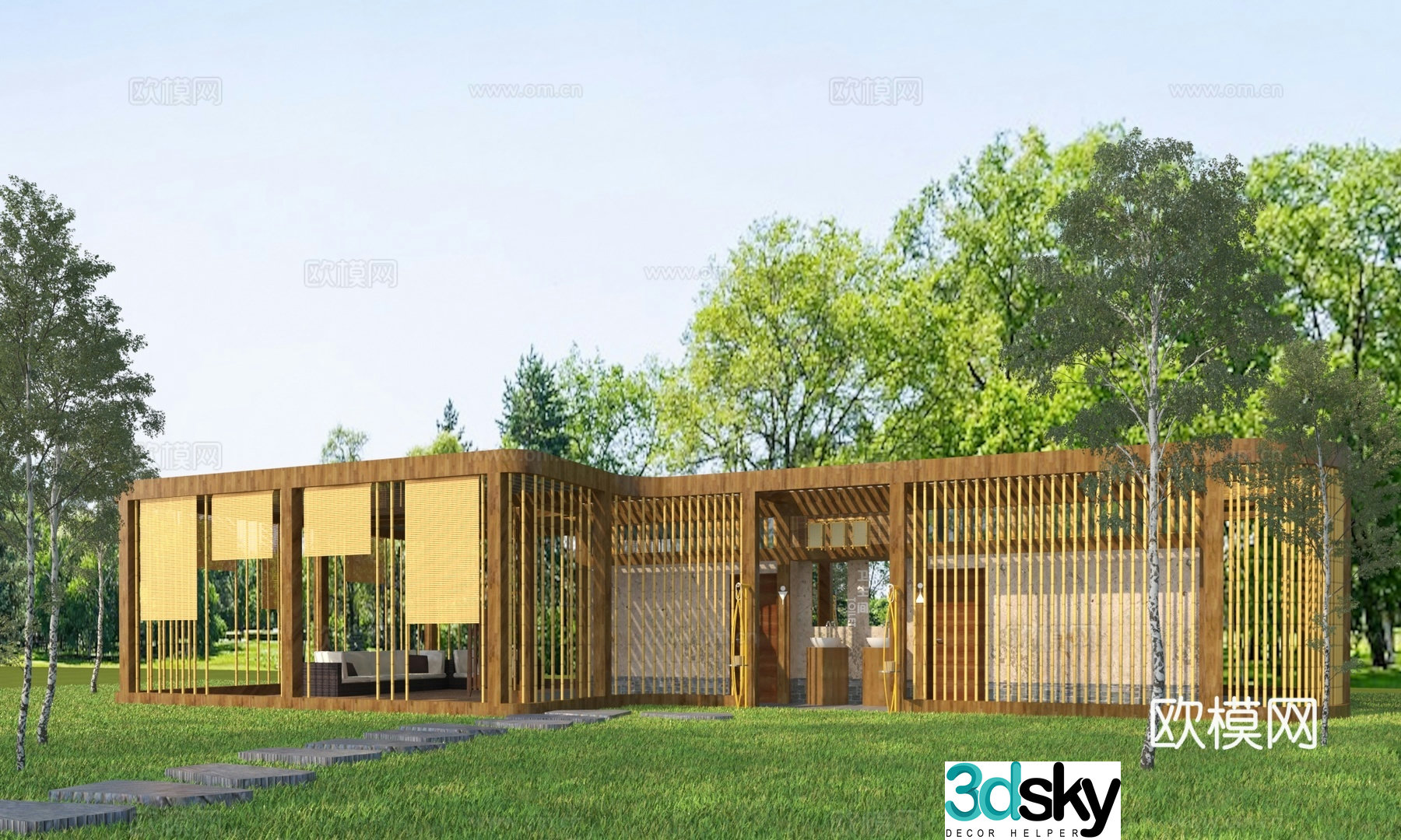 Modern public toilet 3d model