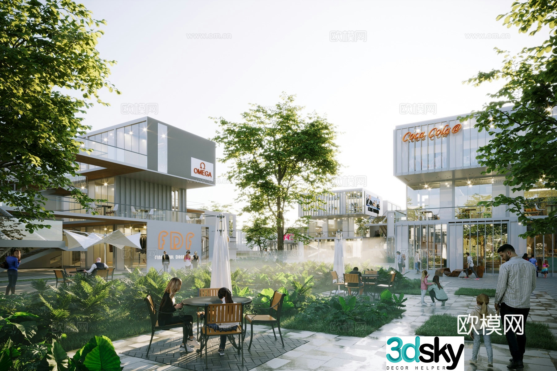Commercial street industrial park 3D model