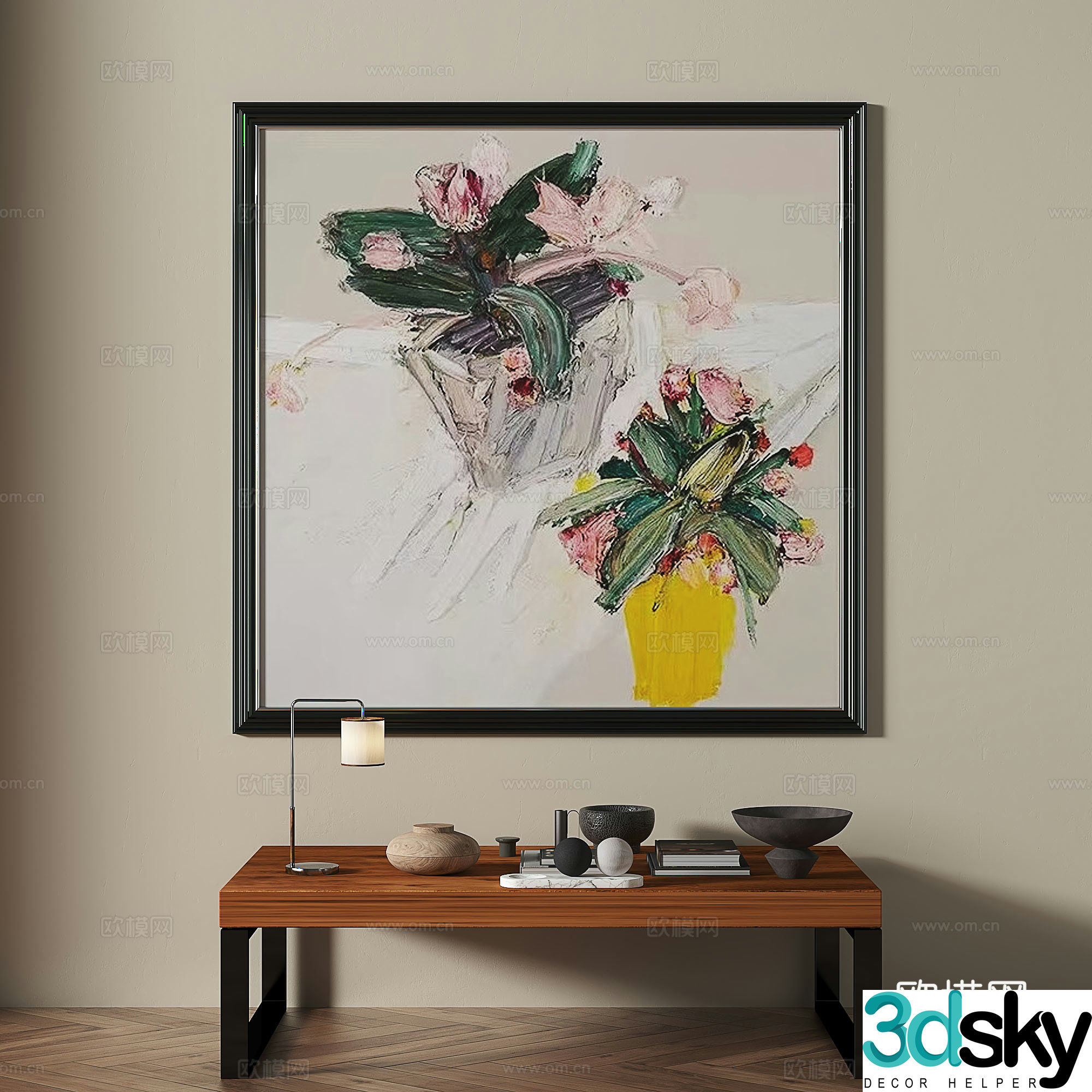 Modern medieval retro decorative painting 3d model