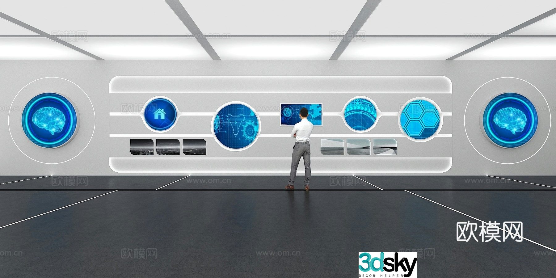 Cultural wall Corporate culture wall Display wall Classroom Exhibition hall Campus culture Corridor 3D model