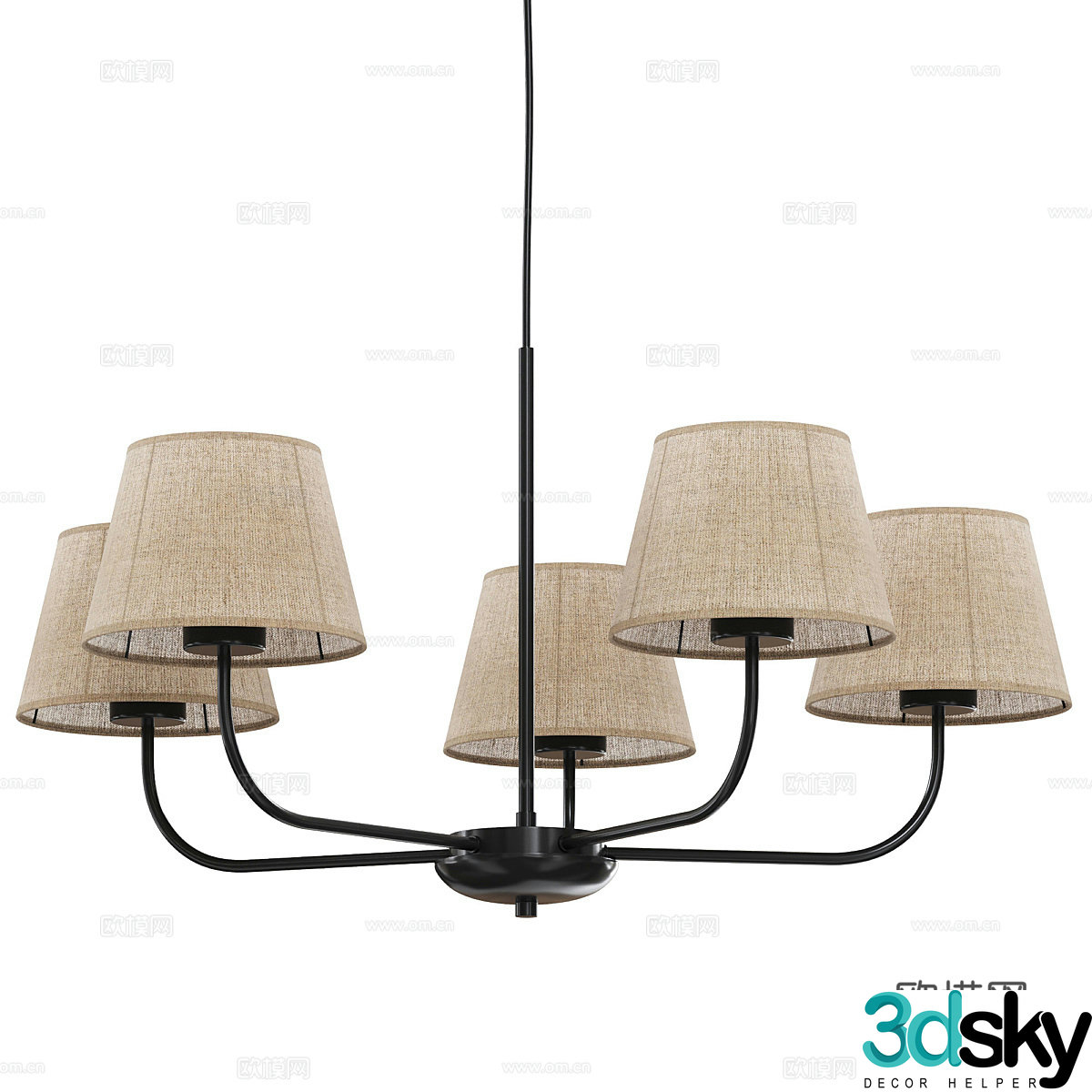 Wasabi Chandelier Paper Chandelier Multi-head Chandelier Medium Chandelier Hotel Chandelier Restaurant Chandelier 3D Model