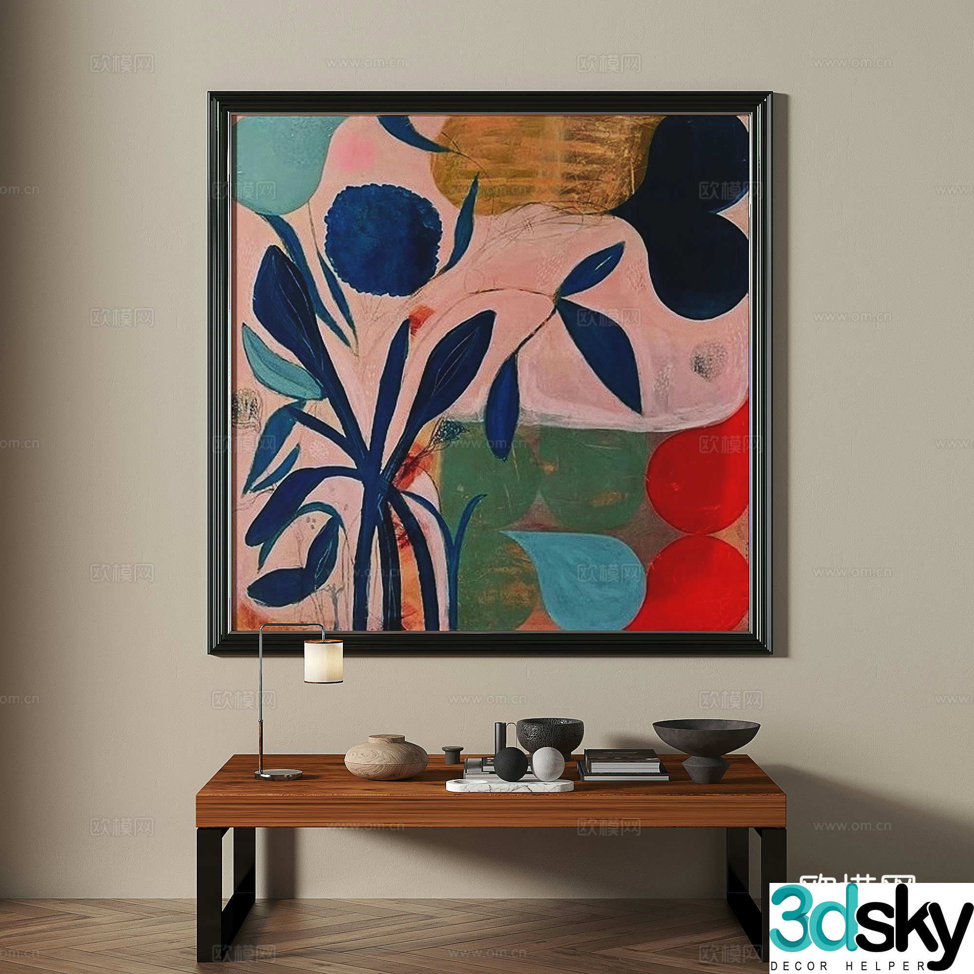 Modern medieval retro decorative painting 3d model