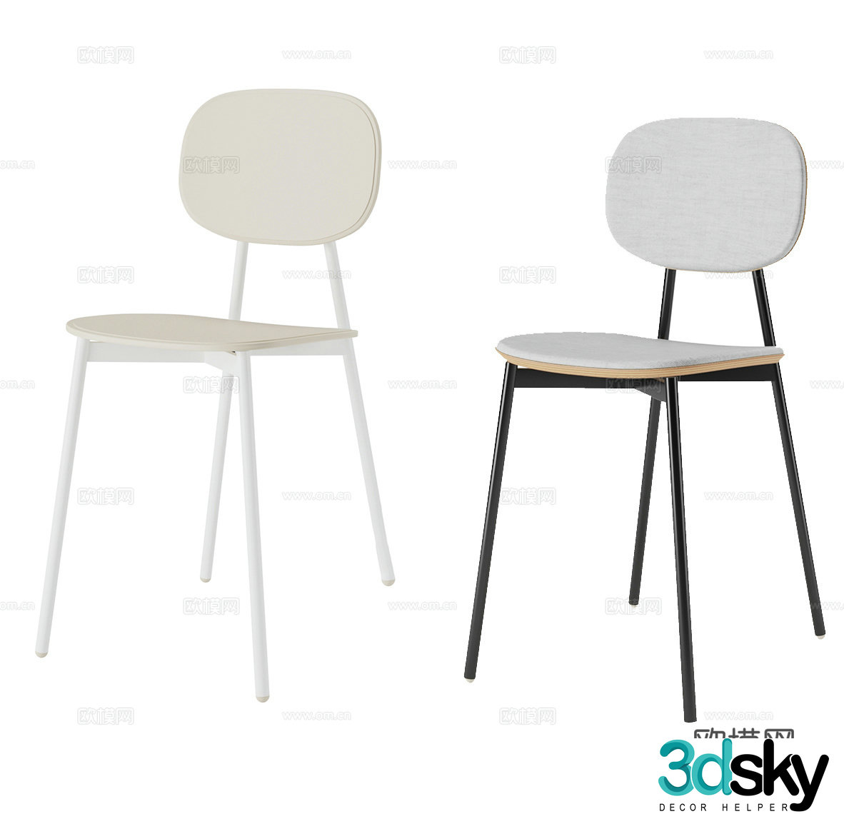 Nordic dining chair Simple dining chair Minimalist dining chair Wooden dining chair Simple book chair Art single chair 3d model